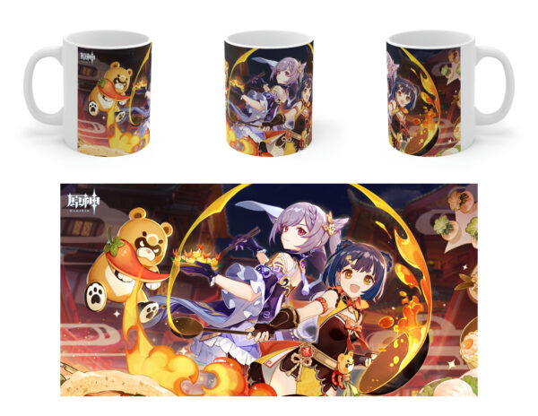 Taza Genshin Impact Keqing y Xiangling