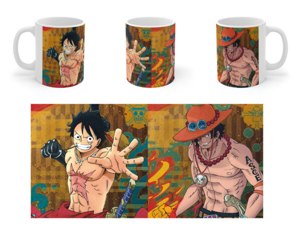 Taza One Piece Luffy y Ace