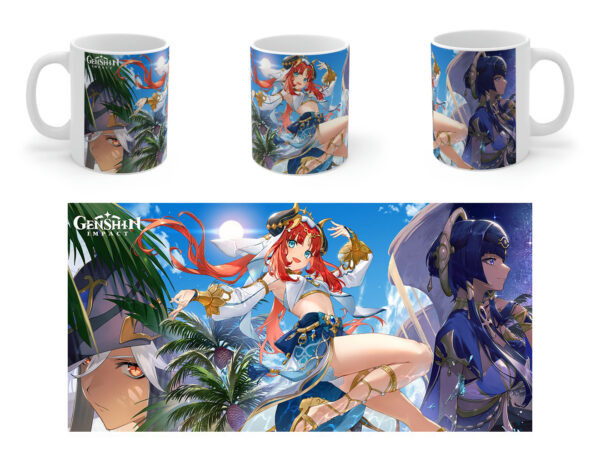 Taza Genshin Impact Nilou, Cyno y Candace