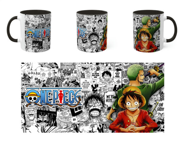 Taza tipo manga One Piece Luffy y Zoro