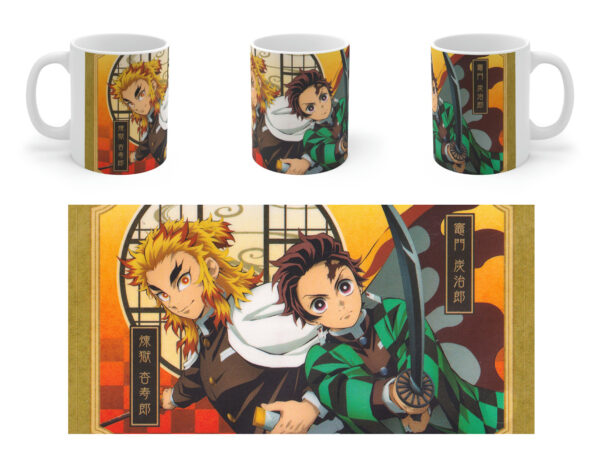 Taza Kimetsu no Yaiba Rengoku y Tanjiro
