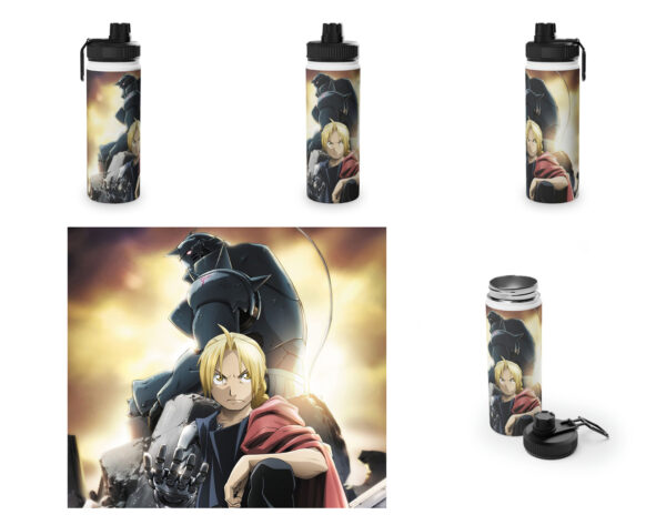 Botella Metalica FullMetal Alchemist Edward y Alphonse