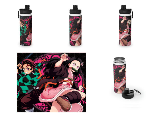 Botella metalica Kimetsu no Yaiba Tanjiro y nezuko