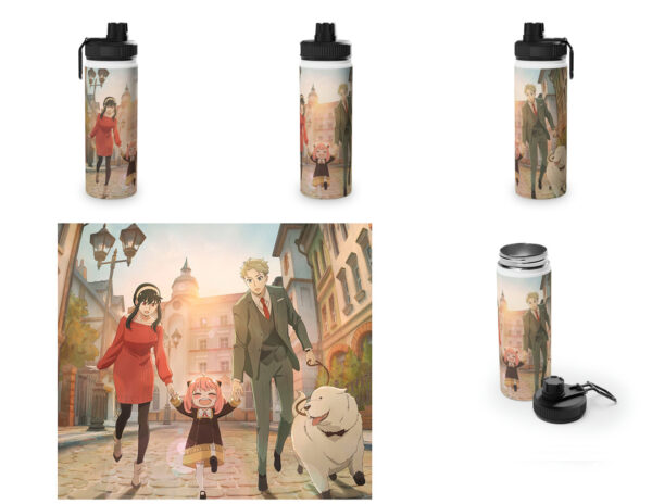 Botella metalica Spy x Family - Yor, Lloid y Anya