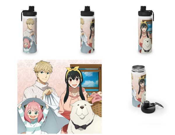 Botella metalica Spy x Family - Yor, Lloid y Anya
