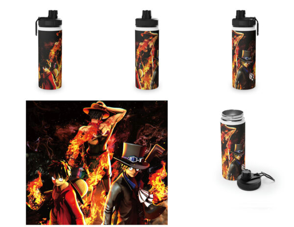 Botella metalica One Piece - Ace , Luffy y Sabo