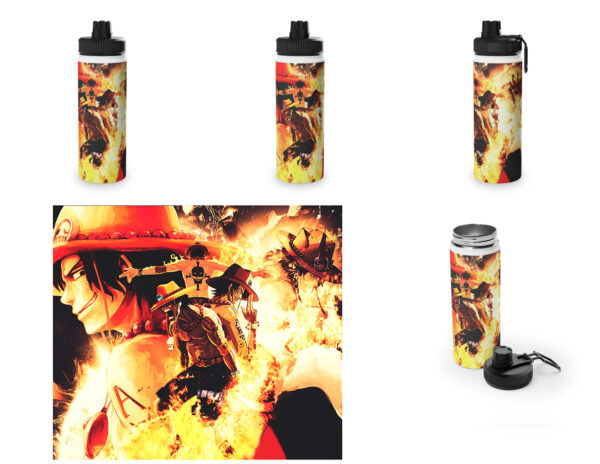 Botella metalica One Piece - Portgas D. Ace