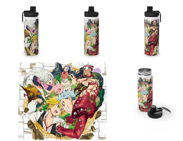 Botella metalica Nanatsu no Taizai - Ban y Meliodas