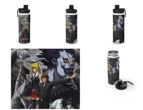 Botella metalica Death Note - Misa, Light, L y Ryuk