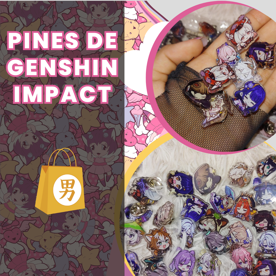 Paquetes de pines de genshin impact (5 unidades variadas)