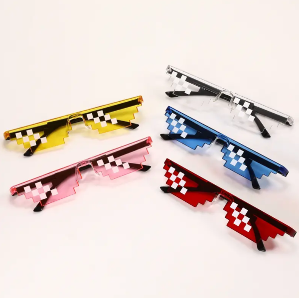 Lentes oscuro estilo cool pixelado 7 colores