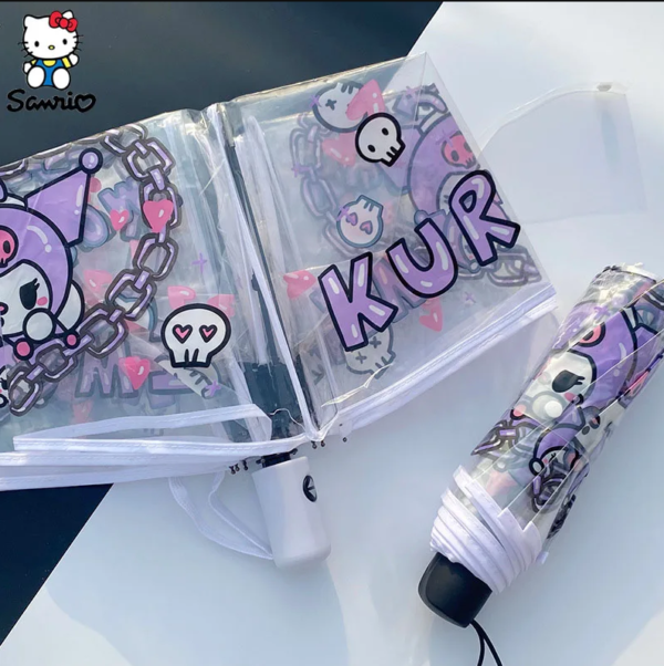 Sombrilla plegable transparente Kuromi - Imagen 2