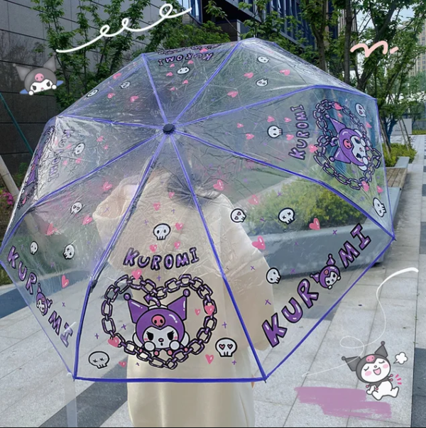 Sombrilla plegable transparente Kuromi