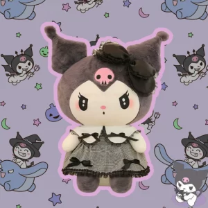 Peluche de Kuromi de Uniforme Gótica - Sanrio
