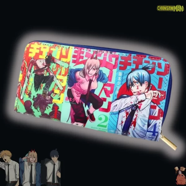 Billetera Del Anime: Chainsaw Man - Denji, Power, Aki Hayakawa.