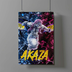 Poster De Akaza - Kimetsu no Yaiba