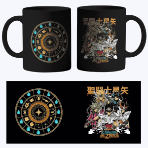 Taza Negra De Los Caballeros Del Zodiaco