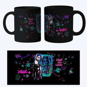 Taza Negra De Jinx - Arcane