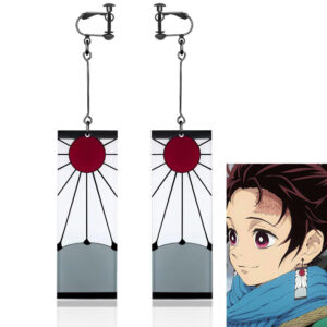 Aretes Hanafuda de Tanjiro Kimetsu no Yaiba (a presion)