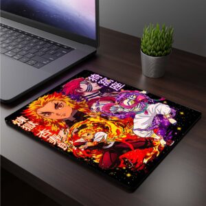 Mousepad cuadrado de Rengoku y Akaza - Demon Slayer