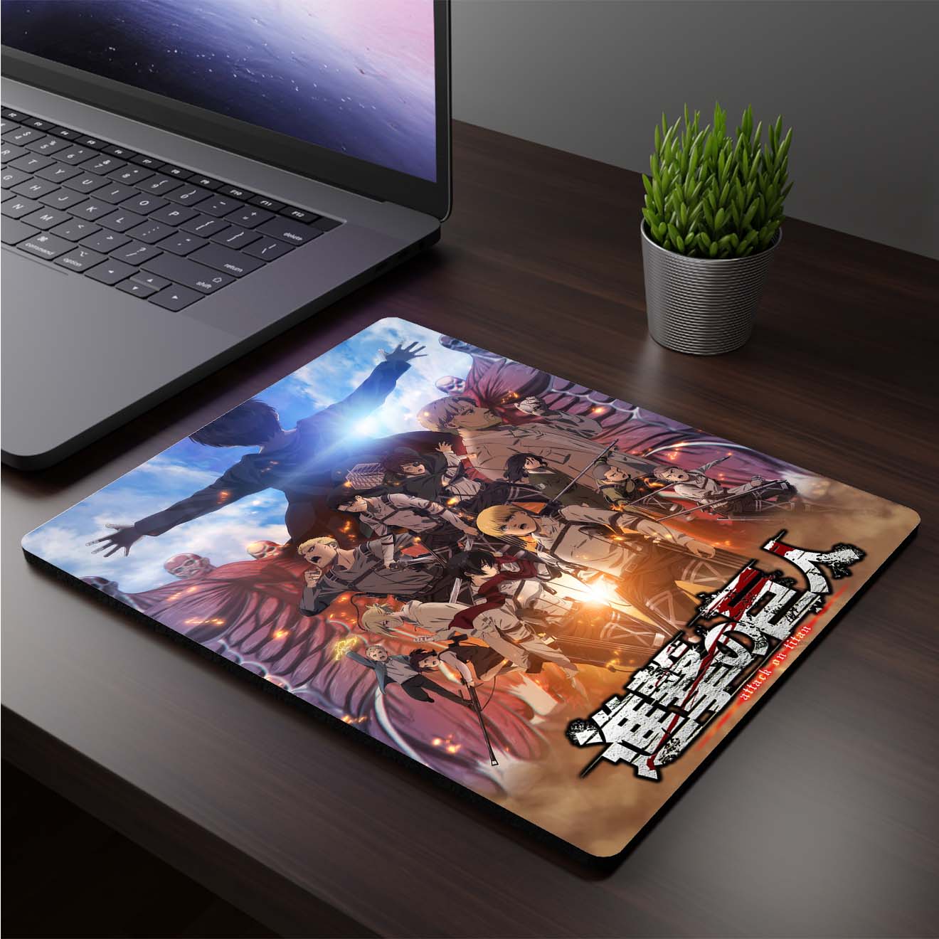 Mousepad cuadrado de Eren Yeager - Attack on Titan