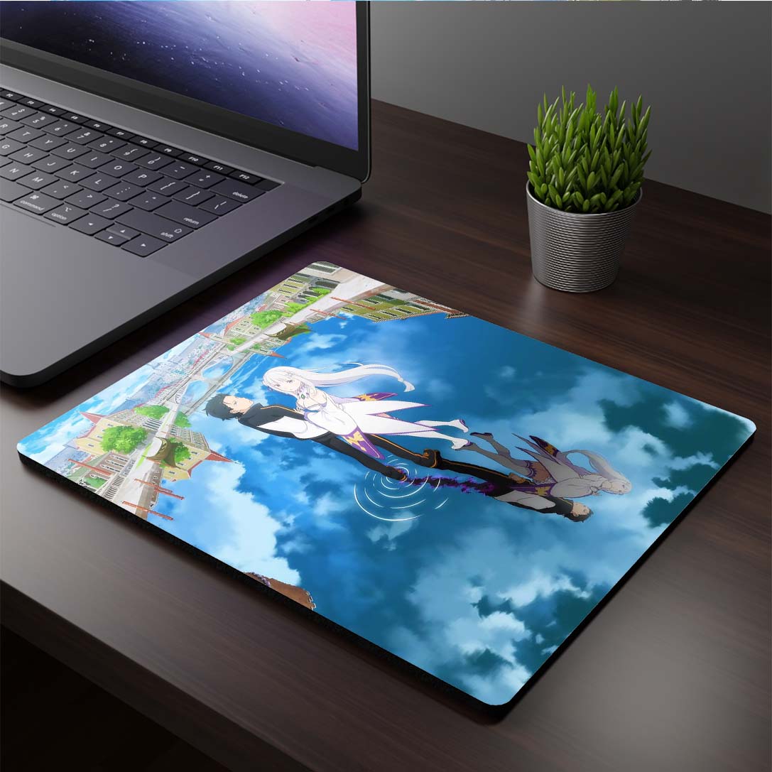 Mousepad cuadrado de Emilia y Subaru - Re Zero