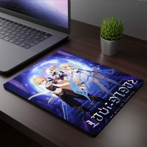 Mousepad cuadrado de Viajeros y Paimon - Genshin Impact