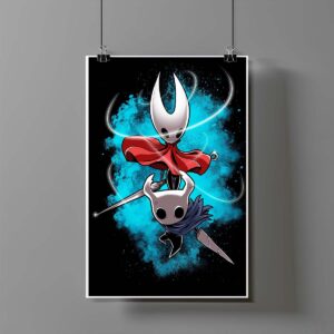 Poster de Caballero y Hornet - Hollow Knight