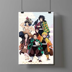 Poster de Tanjiro Kamado y equipo - Demon Slayer