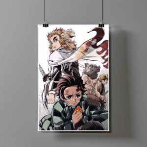 Poster de Tanjiro y Rengoku - Demon Slayer