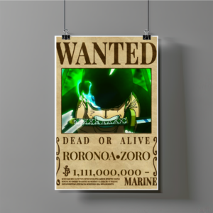 Poster de Roronoa Zoro Wanted - One Piece