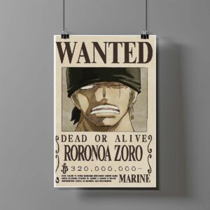 Poster de Roronoa Zoro Wanted - One Piece