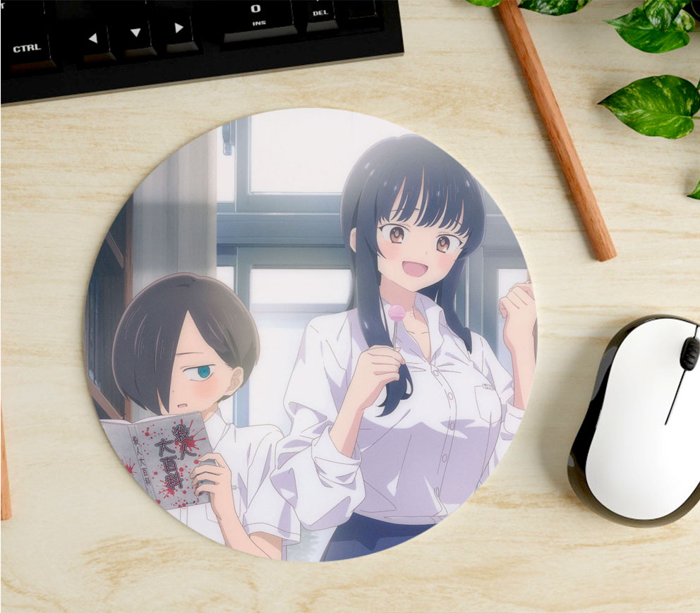 Mousepad Circular de Anna Yamada y Kyotaro Ichikawa - Boku no Kokoro no Yabai Yatsu