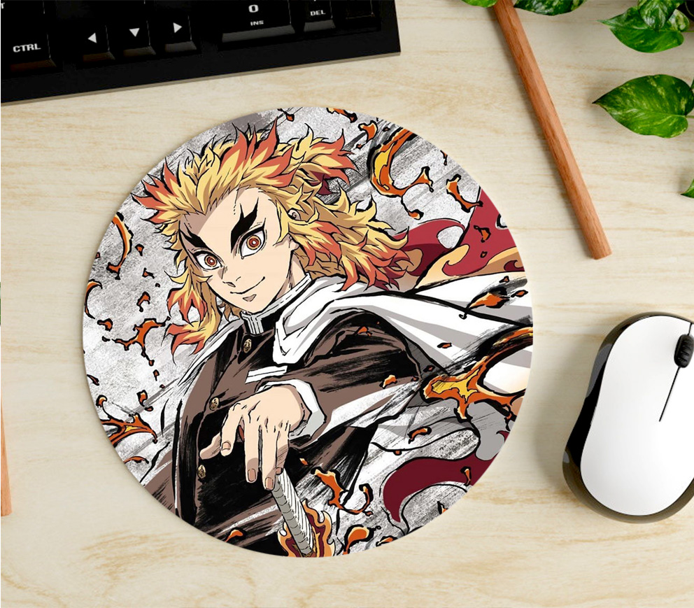 Mousepad Circular de Kyojuro Rengoku - Kimetsu no Yaiba