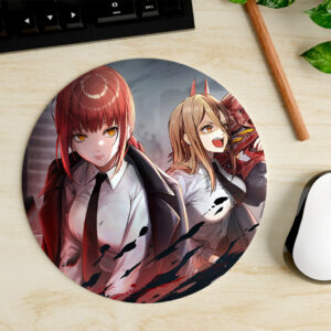 Mousepad Circular de Makima y Power - Chainsaw Man