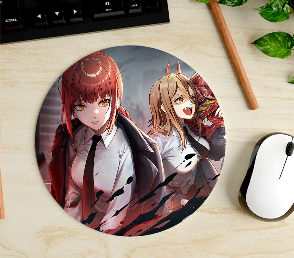 Mousepad Circular de Makima y Power - Chainsaw Man