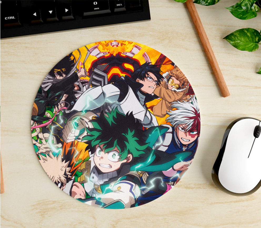 Mousepad Circular de Izuku Midoriya y Clase 1-A - Boku no Hero Academia
