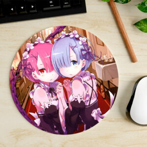 Mousepad Circular de Rem y Ram - Re:Zero