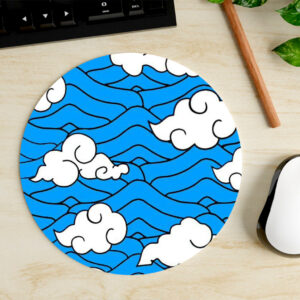 Mousepad Circular de Patrón de Nubes - Kimetsu no Yaiba