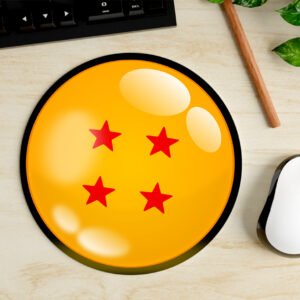 Mousepad Circular de Esfera del Dragón de 4 Estrellas - Dragon Ball
