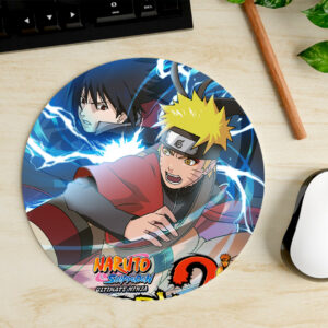 Mousepad Circular de Naruto y Sasuke - Naruto Shippuden