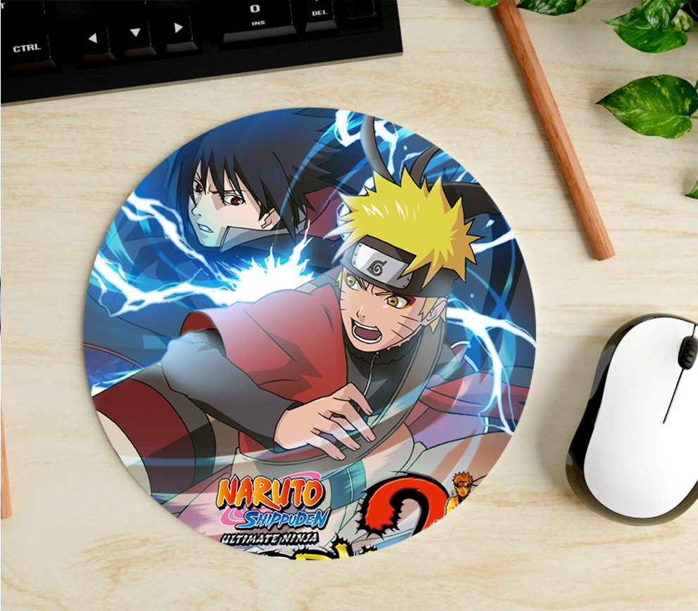 Mousepad Circular de Naruto y Sasuke - Naruto Shippuden