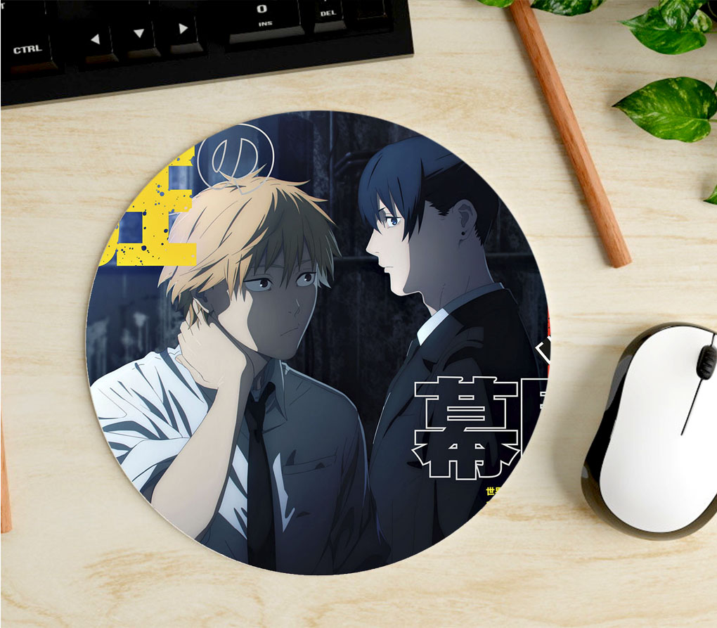 Mousepad Circular de Denji y Aki - Chainsaw Man