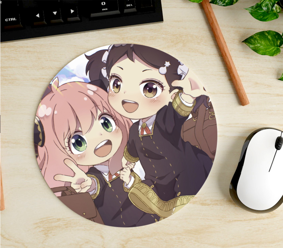 Mousepad Circular de Anya y Becky - Spy x Family