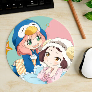 Mousepad Circular de Anya Becky y Damian - Spy x Family