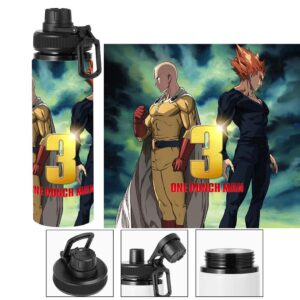 Termo metalico de Saitama y Garou - One Punch Man